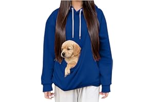 FZYLQY Dog Pouch Hoodie for Women Kangaroo Pocket Cat Pouch Sweatshirts Pet Carrier Pullover Animal Holder Long Sleeve Tops