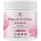 Myo-Inositol & D-Chiro Inositol Supplement Powder for Women | 40:1 Ratio with Methylfolate, Vitamin D3 & Vitex | Supports Hormonal Balance & Ovarian Health | Non-GMO | 8oz (109 Servings)