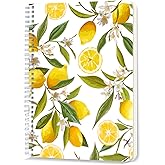 Lined Spiral Journal Notebook,100 Pages,5.71x 8.26 inches College Ruled Paper Double-Wire Spiral Notebook for Study and Notes - Lemon