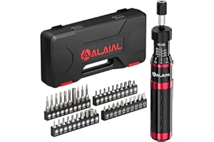 ALAIAL 1/4" Torque Screwdriver Set, 6-60 Inch Pound lbs Torque Wrench Screwdriver, Torque Screwdriver Wrench Driver Bits Tool for Bike, Scope Mounting & Device Assembly