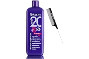 Salerm Cosmetics ALOE VERA Developer Cream Oxidant (w/Sleek Comb) Hydrogen Peroxide Activator for Vision Hair Color Salermvision Haircolor Dye (20 Volume / 6% - 1000 ml)