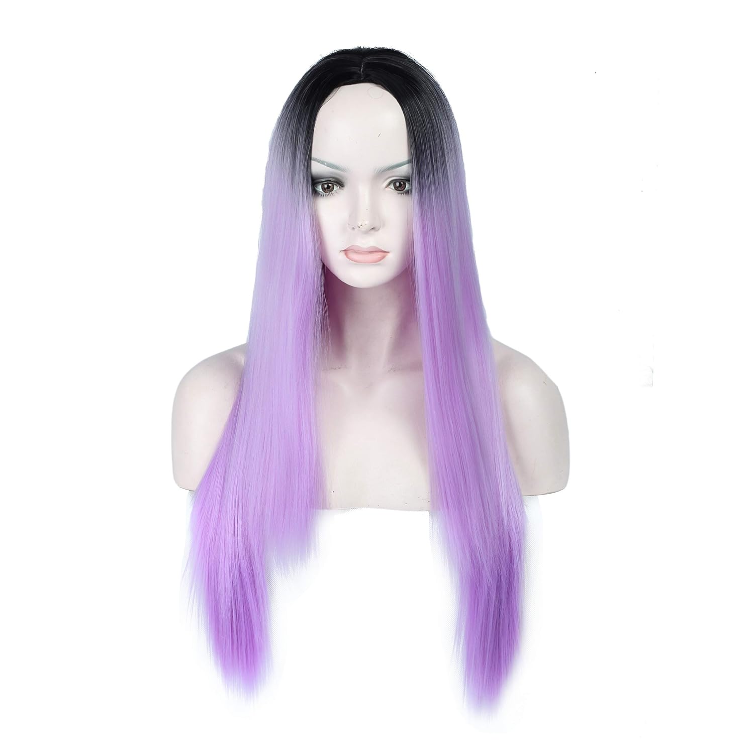Amazon Com Newness Purple Ombre Wig 28 Long Straight Wavy