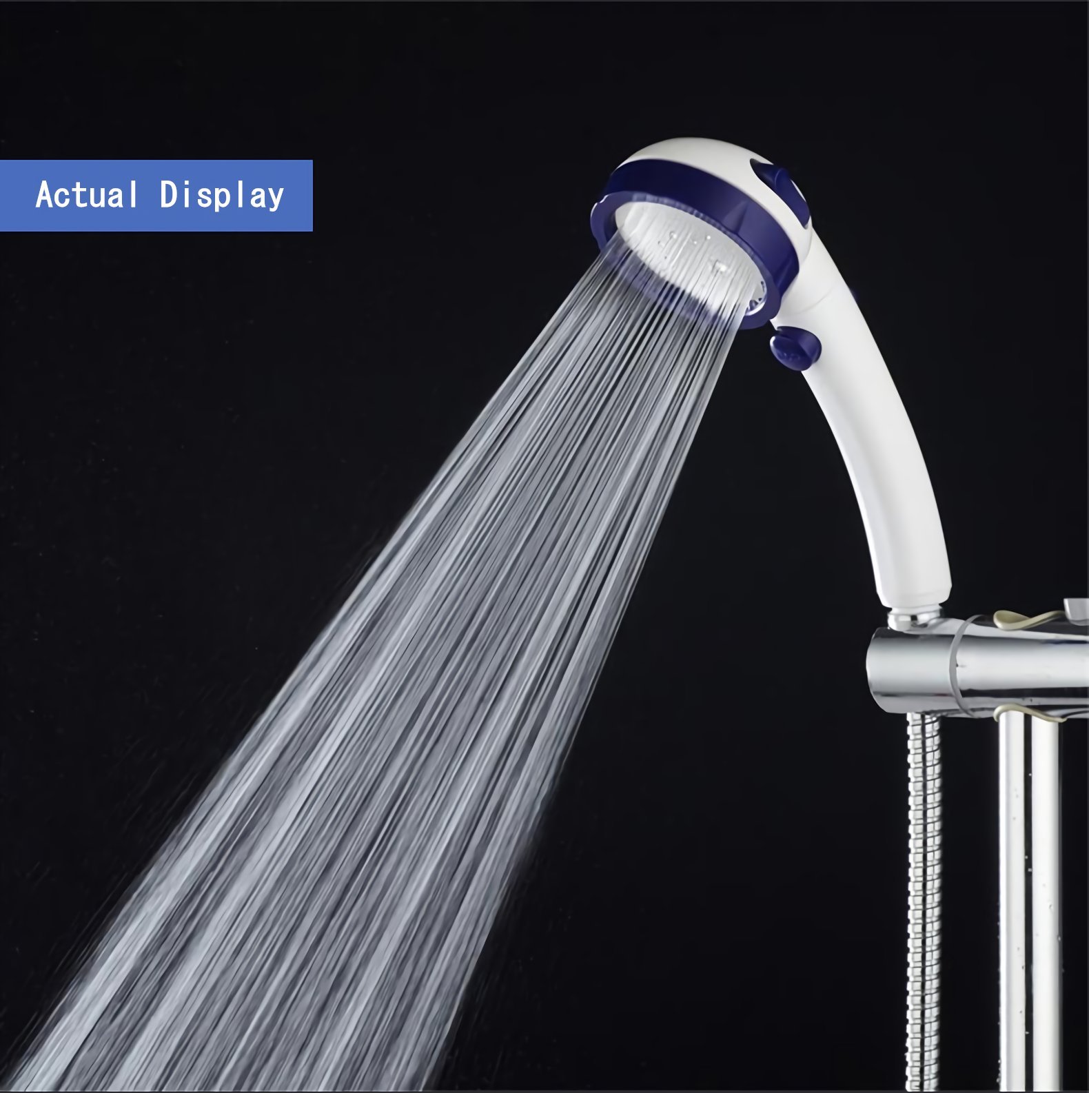 BELZN High Pressure Shower Head - Water Saving Handheld Showerhead - 3 Spray Model Shower Rain Head with 1 key to Stop/Spouting flow