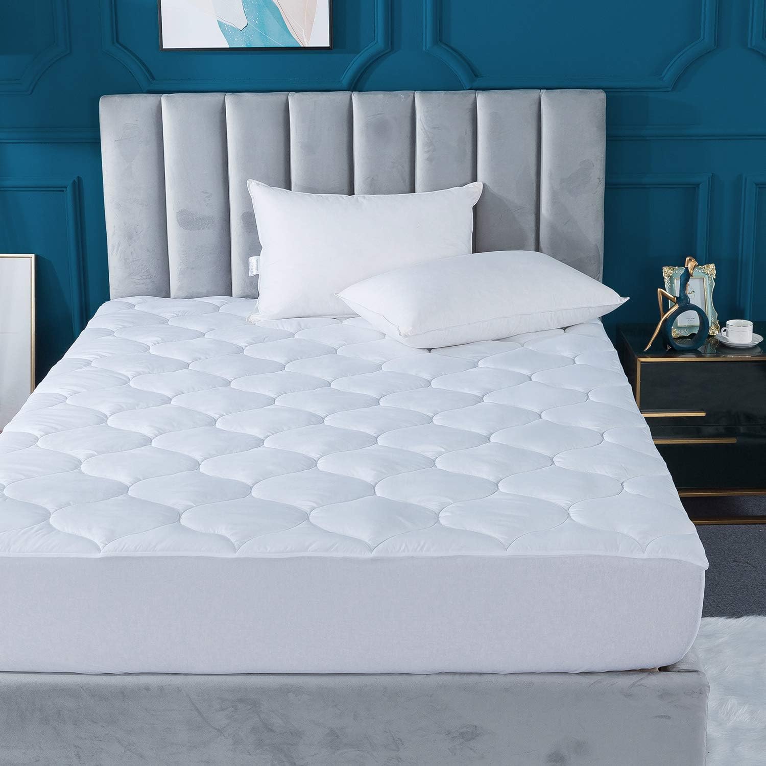 Decroom Cooling Queen Size Mattress Pad, Breathable Down Alternative Quilted Fitted Mattress Protector Cover with 18" Deep Pocket, 60x80Inches: Home & Kitchen