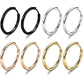 316L Surgical Steel Hoop Earrings, 6mm-20mm Huggie Earrings Men Hypoallergenic, Small Sleeper Mens Hoop Earring Cartilage Earring for Women 20G 18G
