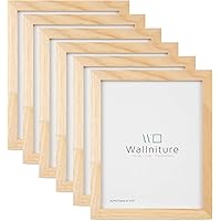 Wallniture Alps DIY Wall Decor 8x10 Craft Picture Frames Table Top Display or Wall Mount, Set of 6 Natural Finish