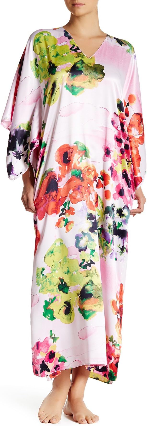 Waterspring Floral Print Caftan (M, Pink)