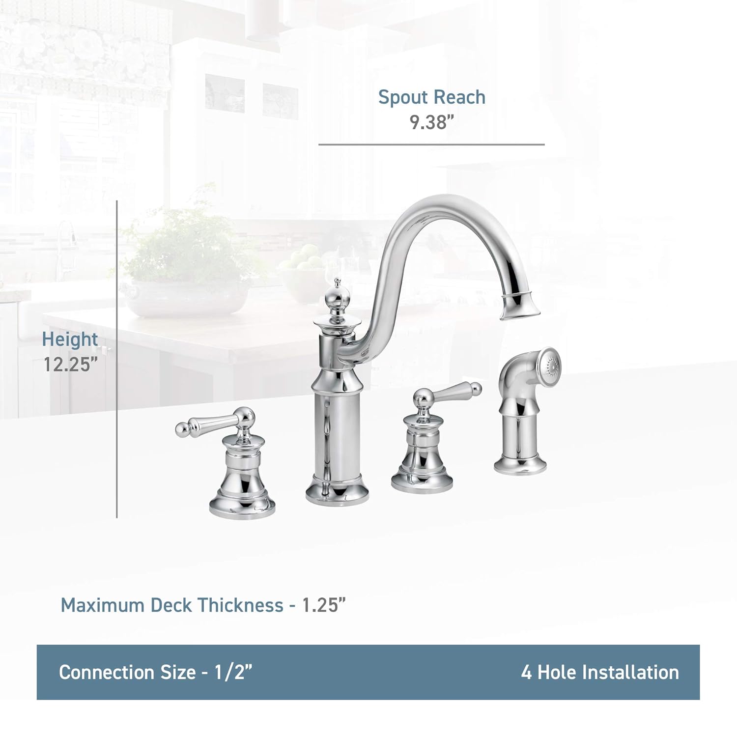 Moen S712srs Waterhill Two Handle High Arc Kitchen Faucet Spot