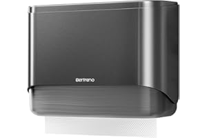 Bertreno Paper Towel Dispenser Wall Mount Multifold/Trifold/C Fold Paper Hand Towel Dispenser Bathroom Commercial Hand Paper Towels Dispensers Adhesive Silver Gray