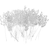 Muasopst 50 Stems Artificial Bouquet, Craft Acrylic Flower Wire Stem Water Drop White Pearl Beads, Handmade Floral Strands for Valentine Wedding Decortaion