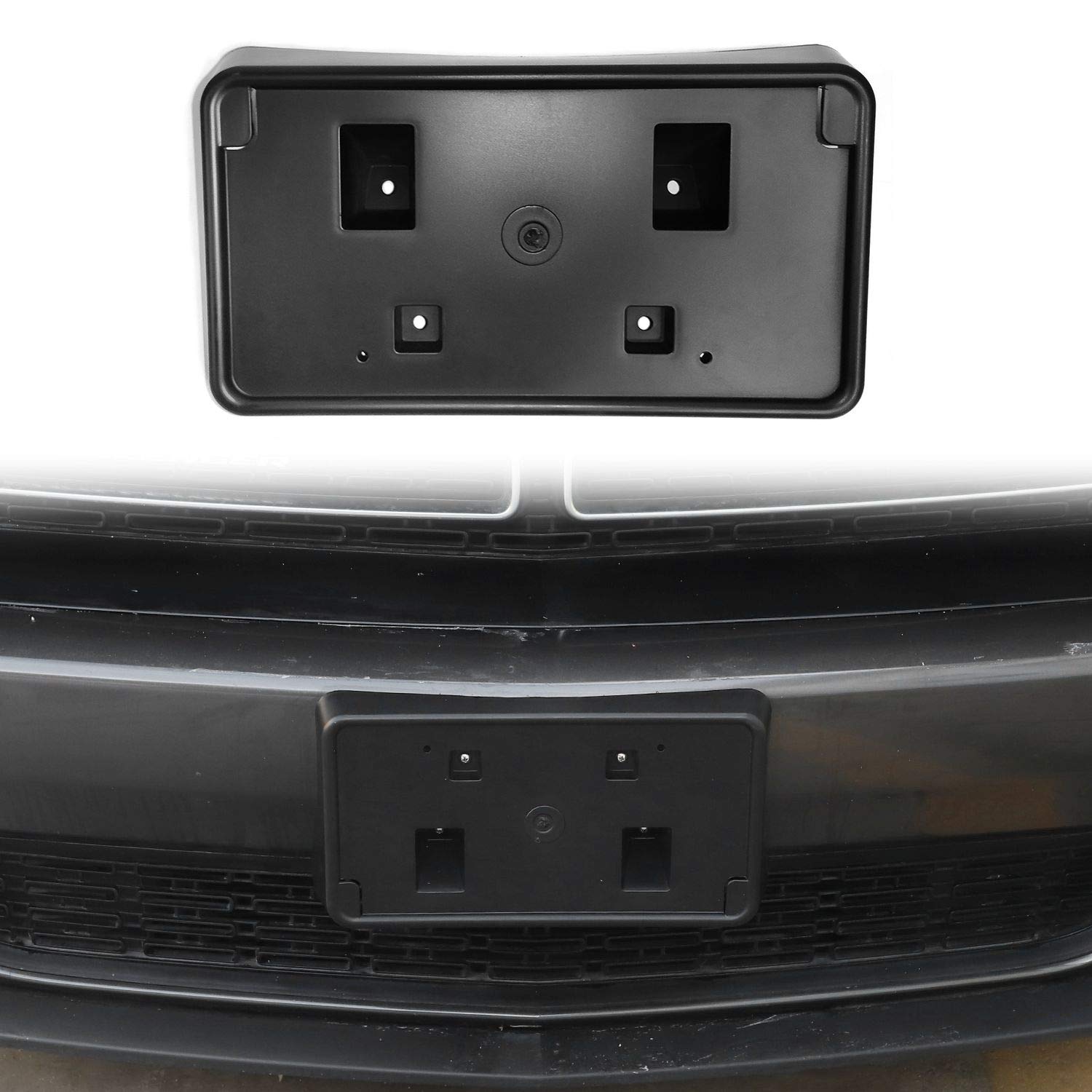 Photo 1 of Voodonala for Challenger Front License Plate Frame Mounting Holder Cover Bracket for 2010-2025+ Dodge Challenger Accessories, Number Plate Holder Registration Plate Frame Cover,ABS Black