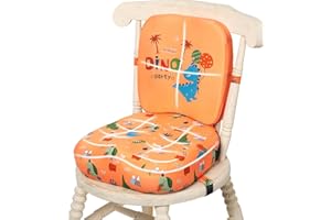 Joypony Toddler Booster Seat for Dining Table, 4 inch Booster Seat for Kitchen Chair, Booster Seat with Back and Adjustable Elasticity Straps, Portable and Washable…