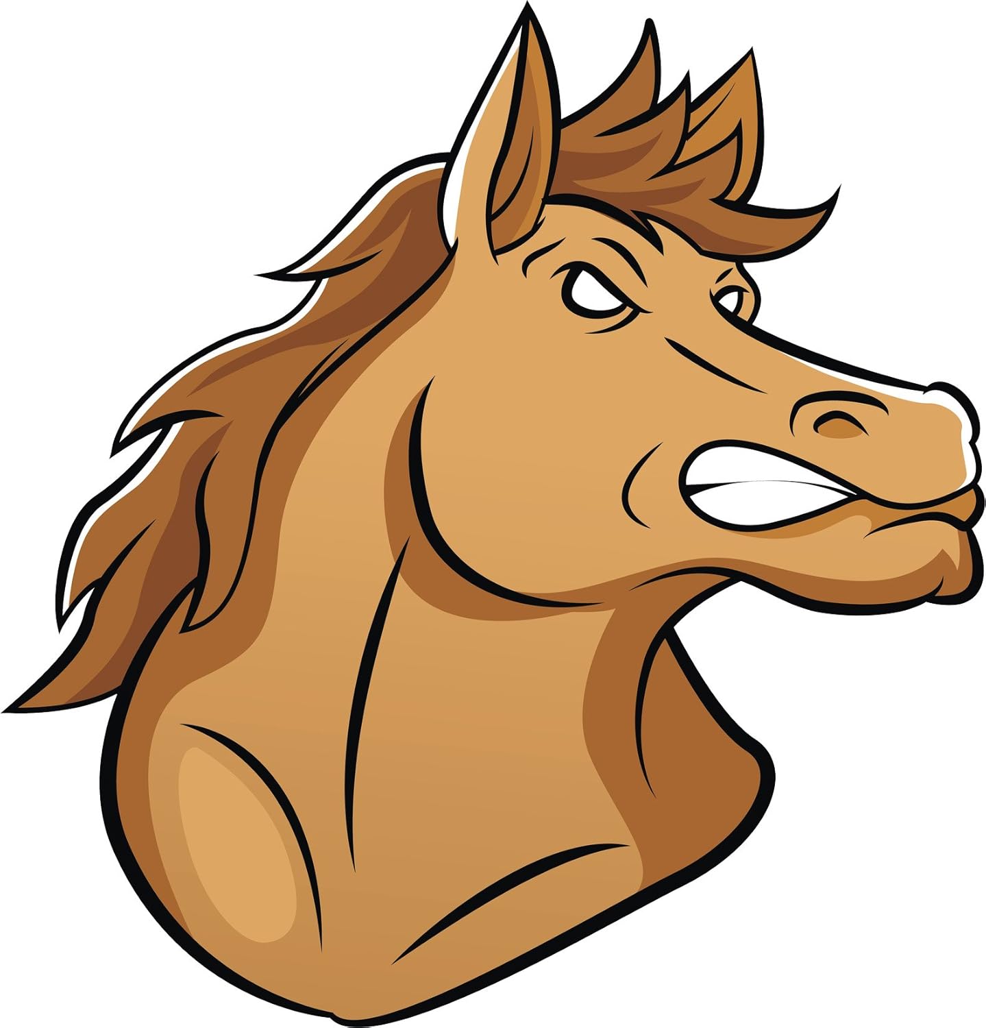 Amazon Com Fierce Angry Brown Horse Sport Mascot Cartoon Vinyl Decal Sticker 8 Tall Automotive