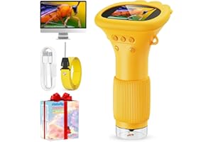 Kids Microscope - Ashfly 1000X Portable Microscope for Kids, Photo & Video Miniscope Pocket Microscope Gifts, 2'' Digital Screen | Ideal for Boys Girls Age 3-12