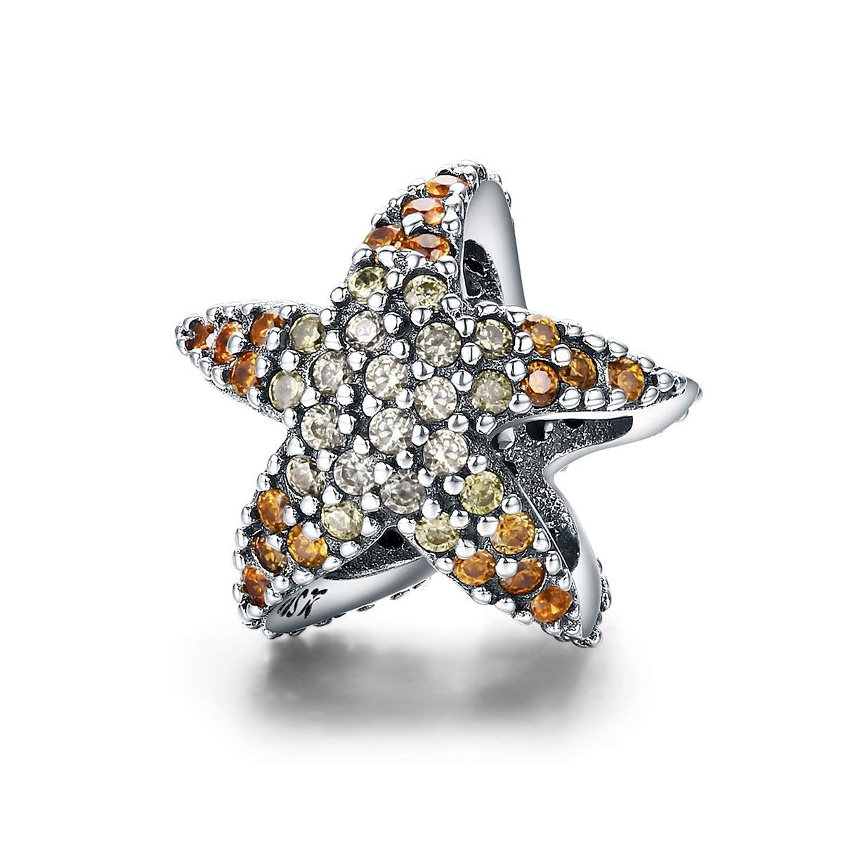 Bijoux Blu Ocean Star Fish Authentic 925 Sterling Silver Ocean Star Starfish Beads Charm fit Original Charm Bracelet Fine Silver Jewellery