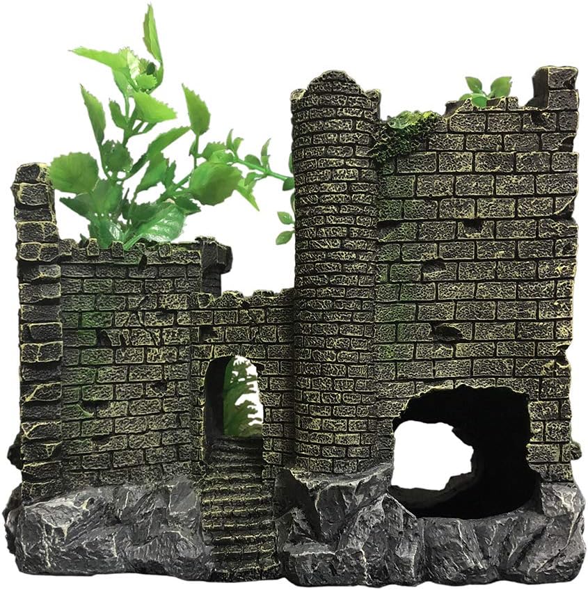 SLOCME Aquarium Medieval Resin Castle Decorations Fish Tank Landscape
