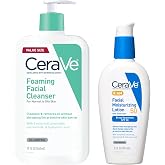 CeraVe Foaming Facial Cleanser, Daily Face Wash, 19oz AM Facial Moisturizing Lotion SPF 50, Face Moisturizer with SPF, 3 Oz Bundle with Hyaluronic Acid, Niacinamide &amp; Ceramides