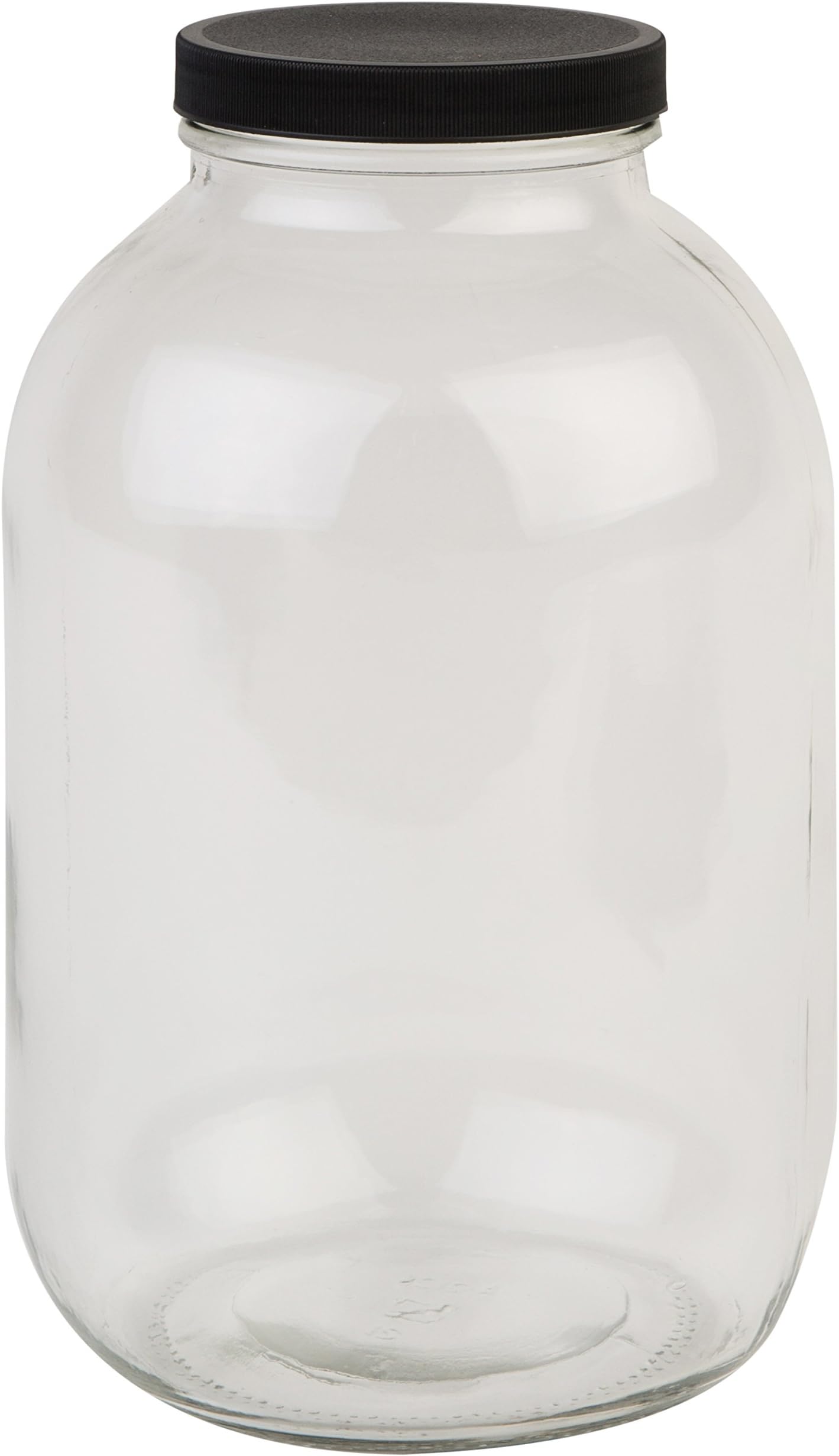 Hudson Exchange 1 Gallon Wide Mouth Jar with Cap, Glass, 4 Pack
