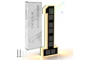 ISUNMEA 9 Inch Solar Lighted House Numbers for Outside, Light Up Waterproof LED Address Numbers Signs for Houses, Large Perso
