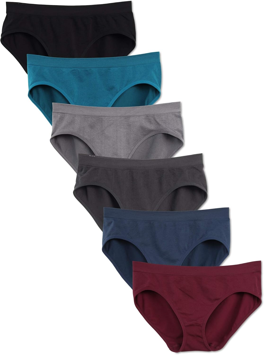 Kalon 6 Pack Women's Hipster Brief Nylon Spandex Underwear: Clothing