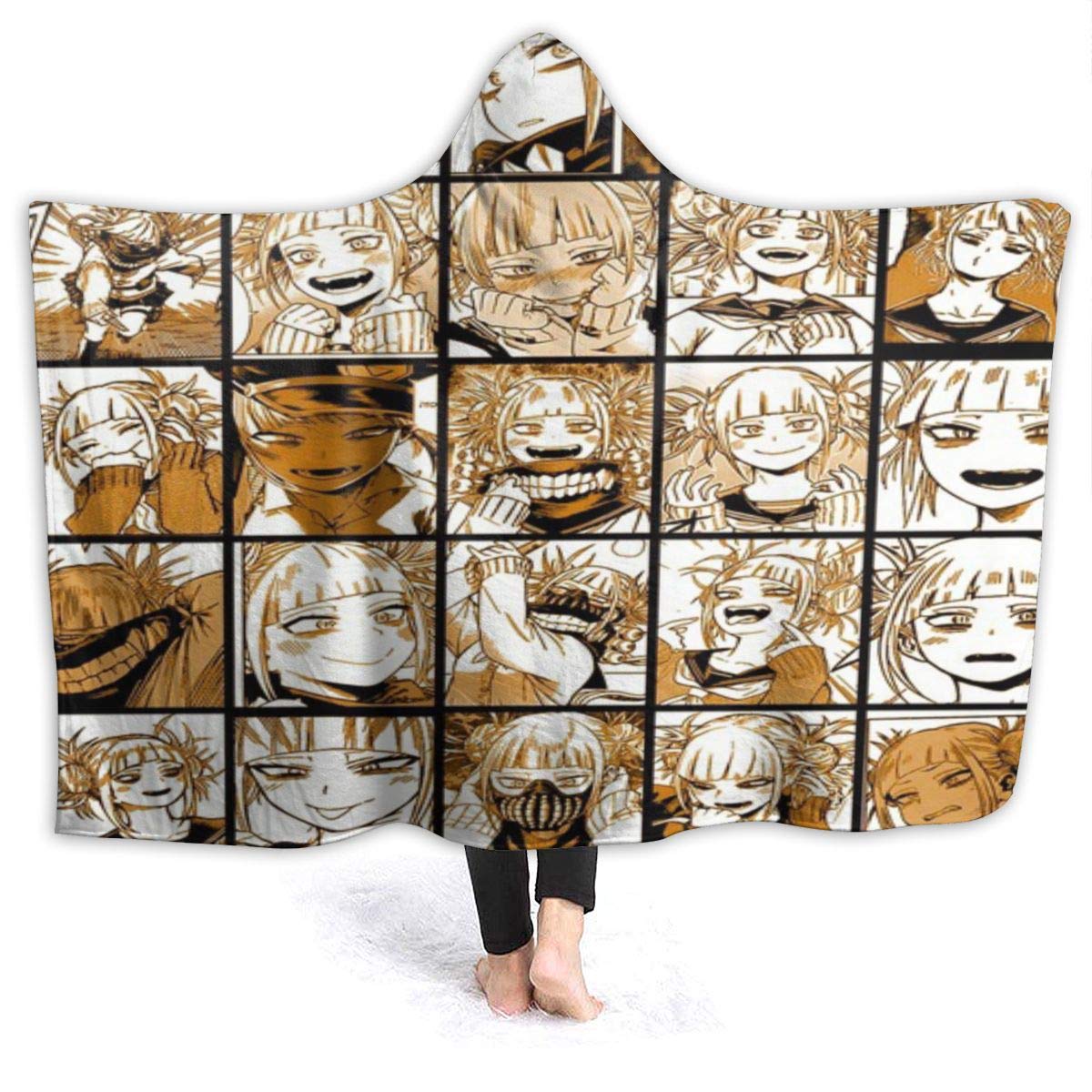 Mikalaaro My Hero Academia Collage Anime Himiko Toga Hooded Blanket Throw Wearable Cloak Warm Plush 