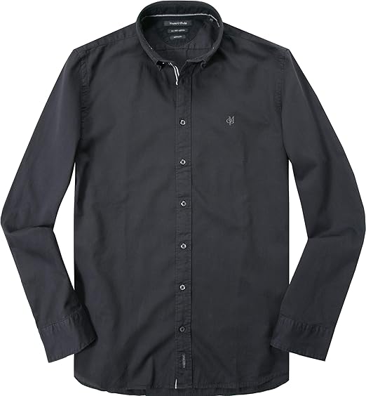 Marc O'Polo Herren Hemd 627166842076, Gr. Large, Schwarz (night 898