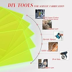 5 Pack Acrylic Sheet Green Fluorescent Colored
