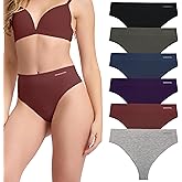 BAMBOO COOL Women's Thongs Seamless Moisture-Wicking Breathable Underwear Stretchy Panties Tagless 6 Pack