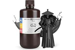 DEEPLEE ELEGOO ABS-Like Resin 3.0, Photopolymer Resin UV Curing 405nm, Upgraded ABS 3D Printing Resin, Higher Precision, Lower Shrinkage 3D Resin for LCD/MSLA/DLP 3D Printer, Black 1000G