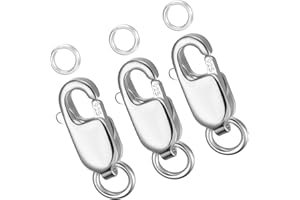 Dailyacc 925 Sterling Silver Lobster Clasp with Closed Jump Rings Gold Necklace Clasps and Closures for Jewelry Bracelet Extender,Made in Italy