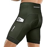 X-TIGER Men's Cycling Shorts with Back Pocket,5D Gel Padded Bike Shorts for Men,Mountain Road Biking Riding Half Pants Tights