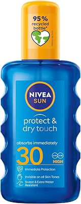 NIVEA SUN Protect Dry Touch Invisible Spray SPF 30 200ml Water-Resistant UVA UVB