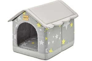 Jiupety Dog House Indoor, M Size Indoor Dog House for Medium and Small Dog, Warm Cave Sleeping Nest Bed for Cats and Dogs, Gray