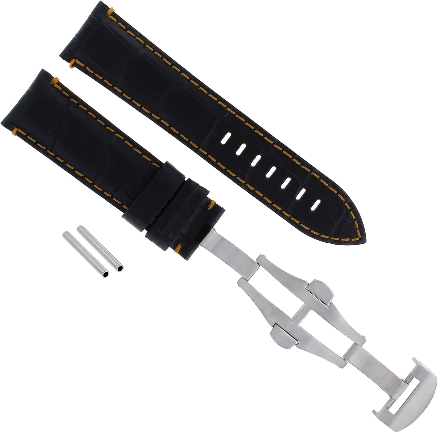 22mm Leather Strap Band Deployment Buckle Compatible with Panerai 111