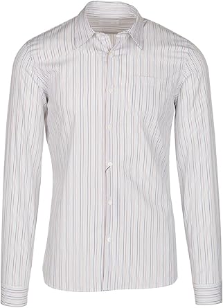 mens white striped dress shirt