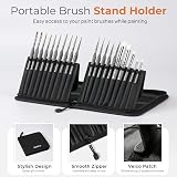 Nicpro 20 Pcs Miniature Paint Brushes Set with Nylon Case for Model Details view 5
