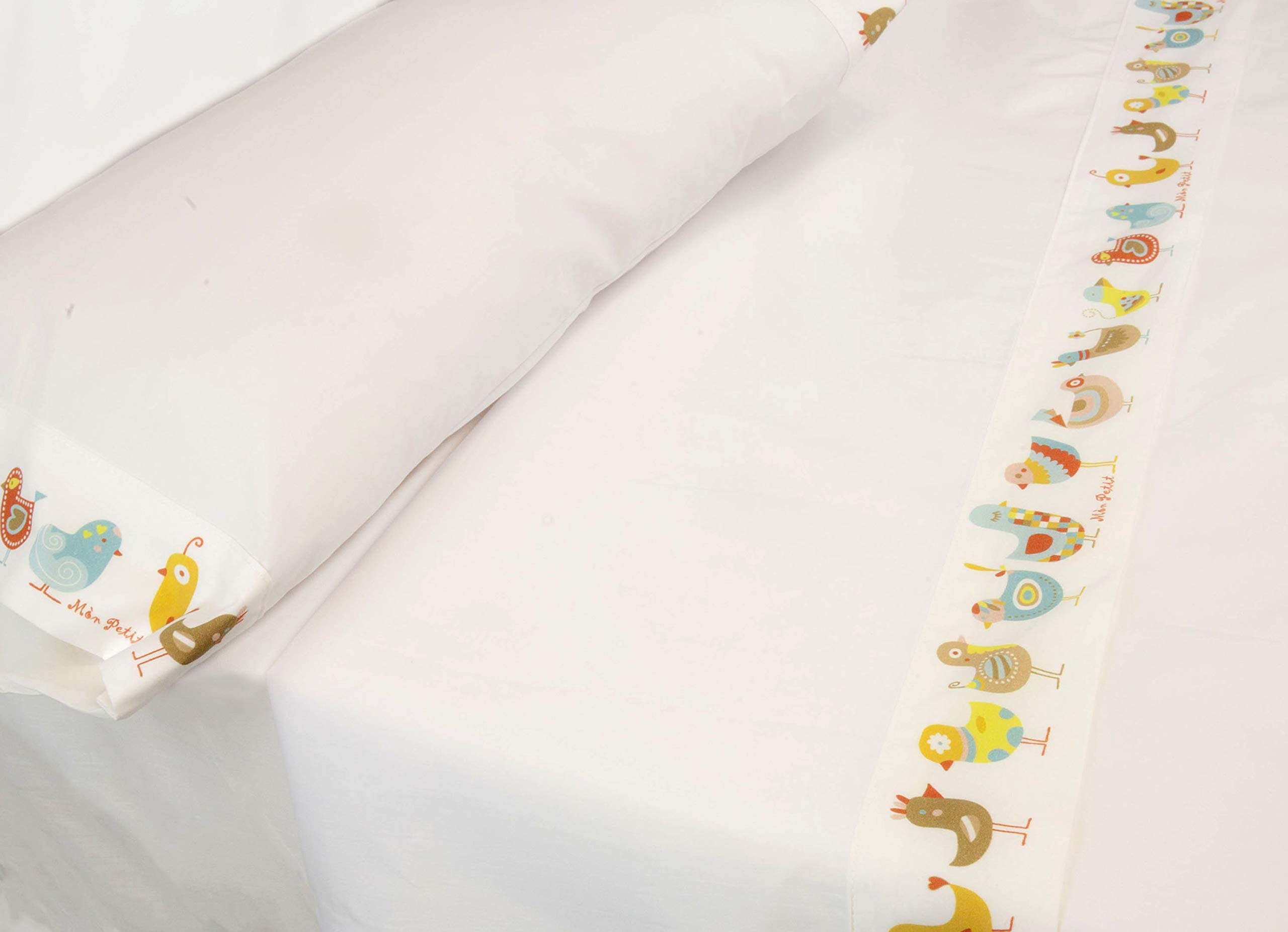 Mimosa Birds 3 Piece Wall Lamp Bed Set, Cotton, Multicoloured, 60X120