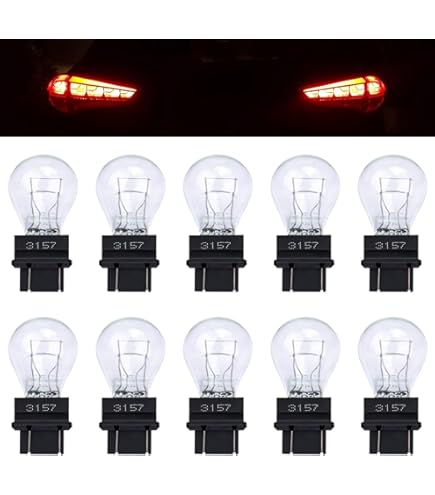Pleoos 3157 Light Bulb 10 Pack - White, Automotive Brake/Turn Signal Bulbs