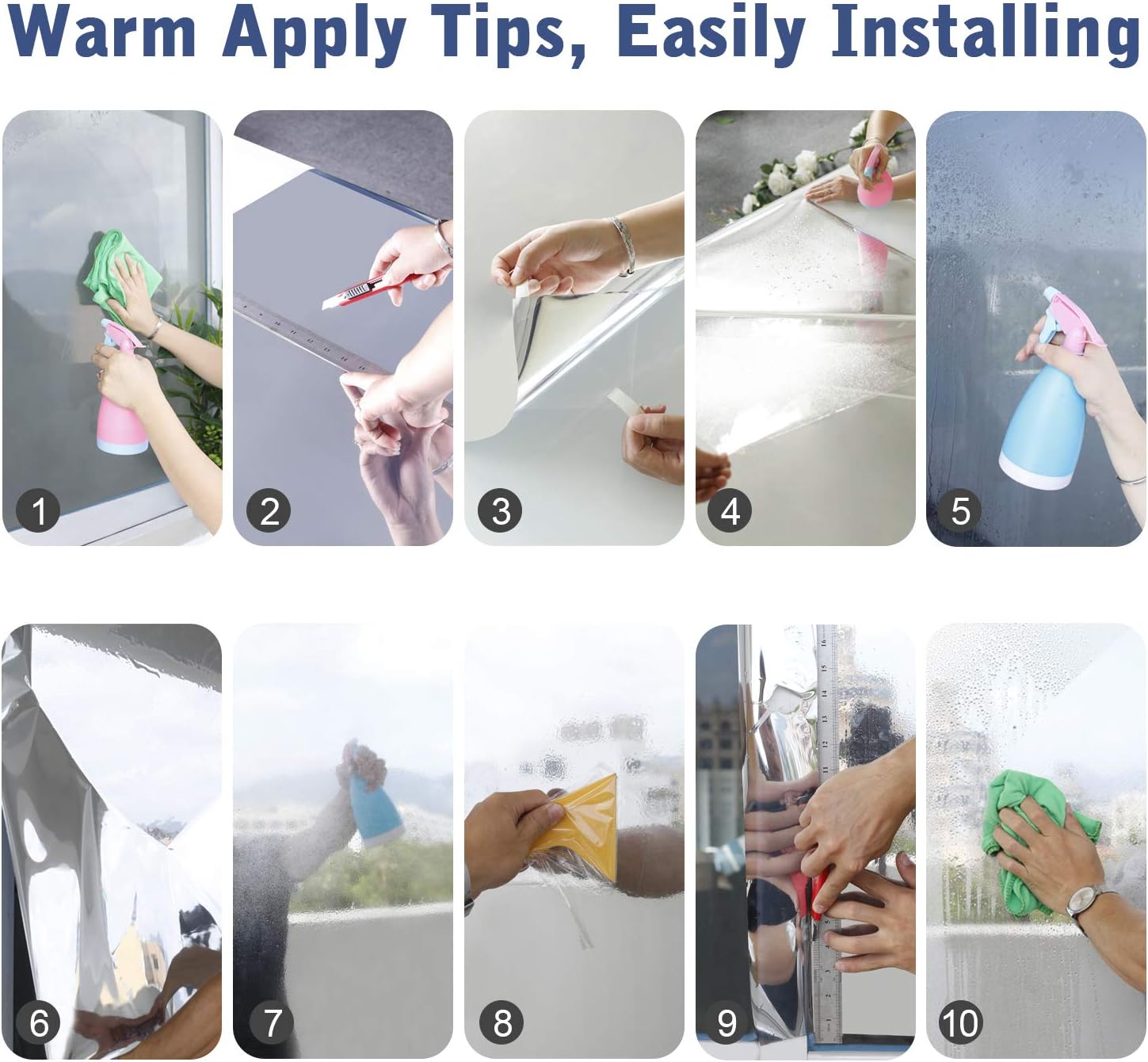 rabbitgoo Heat Reflective Window Film Privacy Film for Glass Windows One Way Mirror Tint Sticker Sun Blocker - Image 3