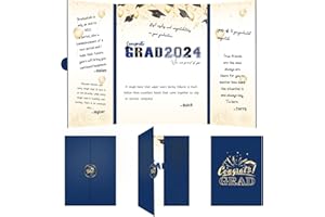 REFAVOR Graduation Party Decorations 2024 - Blue Graduation Guest Book Congrats Graduation 2024 Signature Board Chic Graduation Gift 2024 Graduation Party Gift Favors Supplies College Highschool