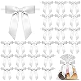 Crisalis 60 PCS Bows for Gift Wrapping - 3" Premium Satin Ribbon Bows Premade Twist Tie Bow for Treat Bags Cake Pop Bow for Wedding Favors Small Bows for Baby Shower Decorations