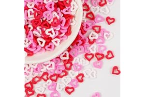 JOYVITAS Edible Sweet Heart Sprinkles For Cake Decorating, Love Sugar Mixes 150g/5.29oz, White Pink and Red Sprinkles, Cupcake, Ice Cream, Cookie, Mother's Day, Valentine's Day, Wedding Party Supplies