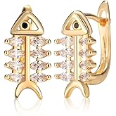 Richapex 18K Gold Earrings for Women Trendy, Butterfly Earring for Women Gold Hoop Earring, Gold Butterfly Earrings Hypoallergenic Stud