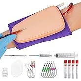 Phlebotomy Practice Kit, Wearable IV Injection Training Pad, White | Soft Silicone, Flashback Simulation and Catheter Placement, Venous Access, Nursing School Essentials