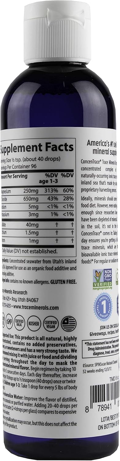 Trace Minerals Research - Concentrace Trace Mineral Drops - 8 Fl Oz (Pack of 1): Health & Personal Care