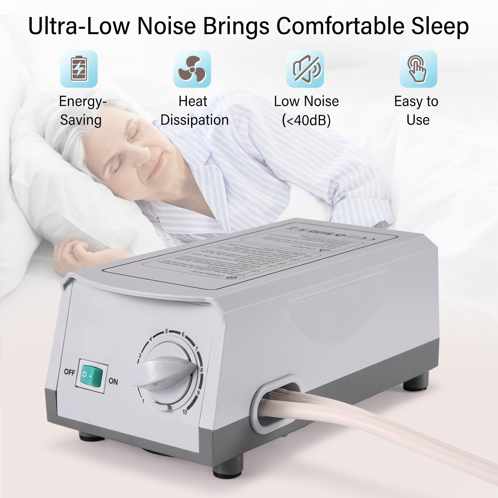 Careboda Alternating Pressure Mattress Anti Decubitus Air Pads with Electric Quiet Pump System, Pressure Sore Pad and Bed Sore Prevention, Air Mattress for Hospital Bed and Home Use
