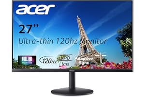 Acer SB273 G0bi 27" IPS Full HD (1920 x 1080) Ultra-Thin Zero-Frame Gaming Office Monitor | Adaptive-Sync Support (FreeSync Compatible) | Up to 120Hz Refresh | 1ms (VRB) | Tilt | HDMI & VGA Ports