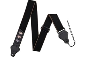 BestSounds Guitar Strap - Strap for Acoustic, Electric and Bass Guitars with Leather Head and Pick Holder Pockets