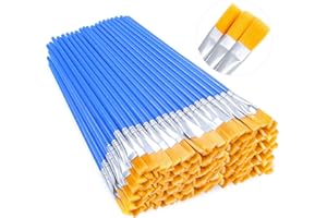 100Pcs Paint Brushes Bulk, Anezus Flat Paint Brush Set Small Paint Brushes Bulk for Acrylic Painting and Crafting