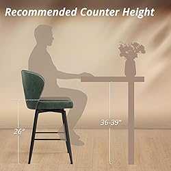 LUE BONA 26 Inch Swivel Bar Stools Set of